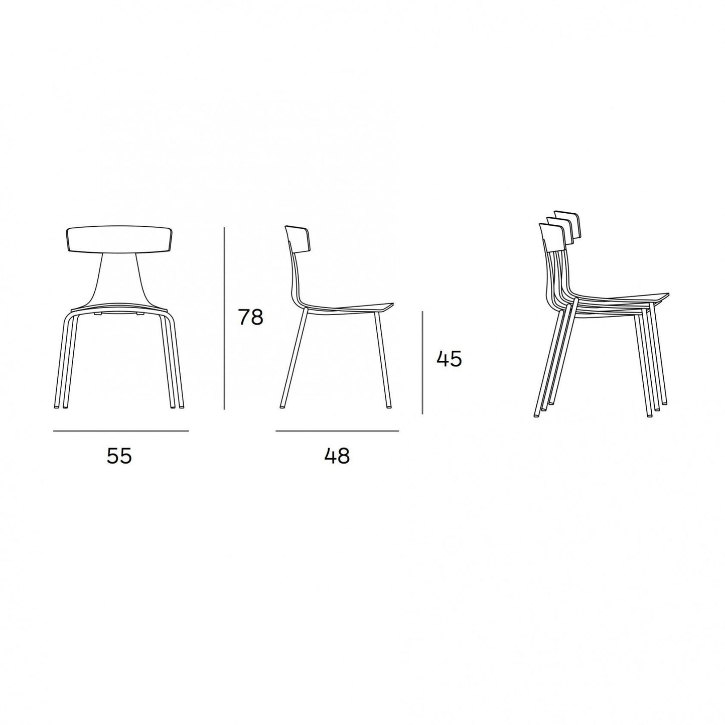 Remo Plastic Gartenstuhl einfarbig Schwarz