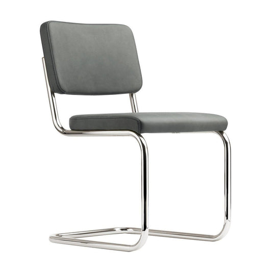 S 32 PV Pure Materials Freischwinger Stuhl Leder Schwarz