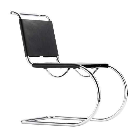S 533 L Freischwinger Stuhl Kernleder Schwarz