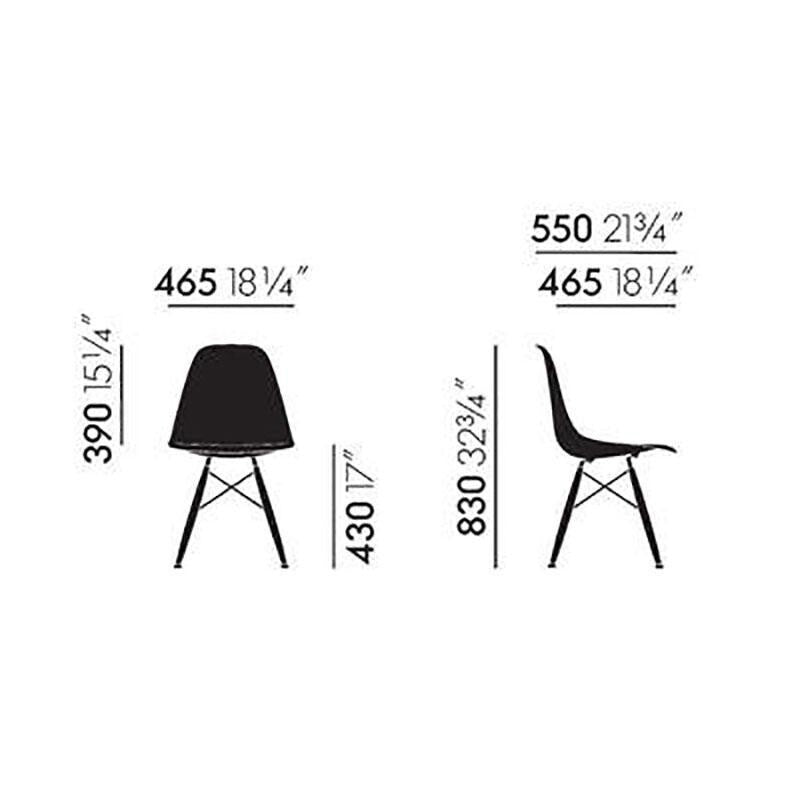 Eames Fiberglass Side Chair DSW Gestell Esche Schwarz