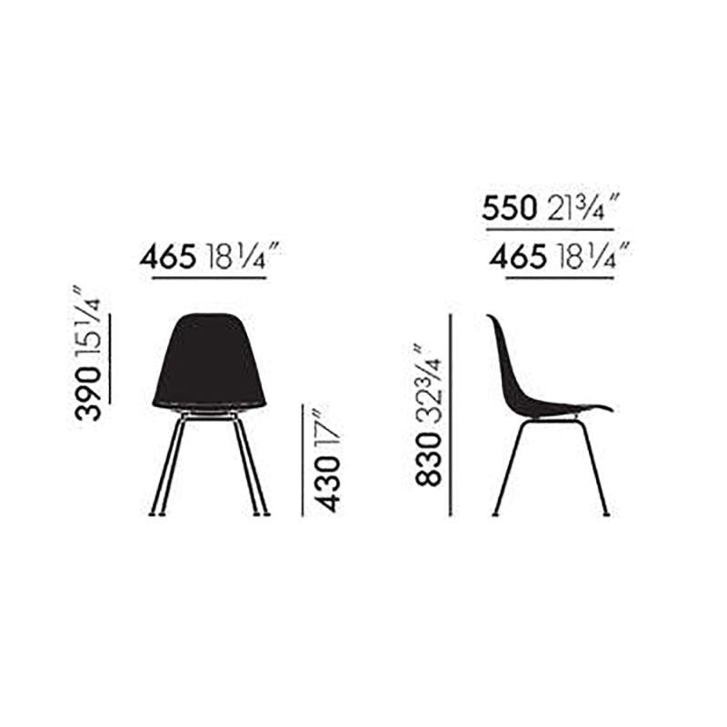 Eames Fiberglass Side Chair DSX verchromt