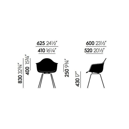 Eames Plastic Chair DAX RE Gestell schwarz Schwarz