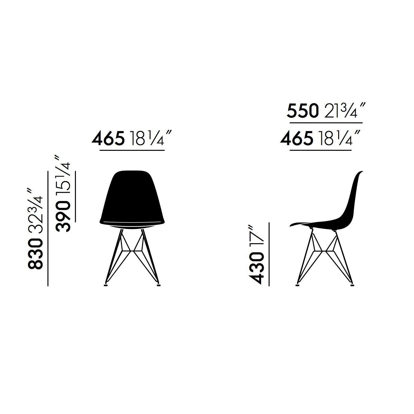 Eames Plastic Side Chair DSR RE Gestell weiß Schwarz