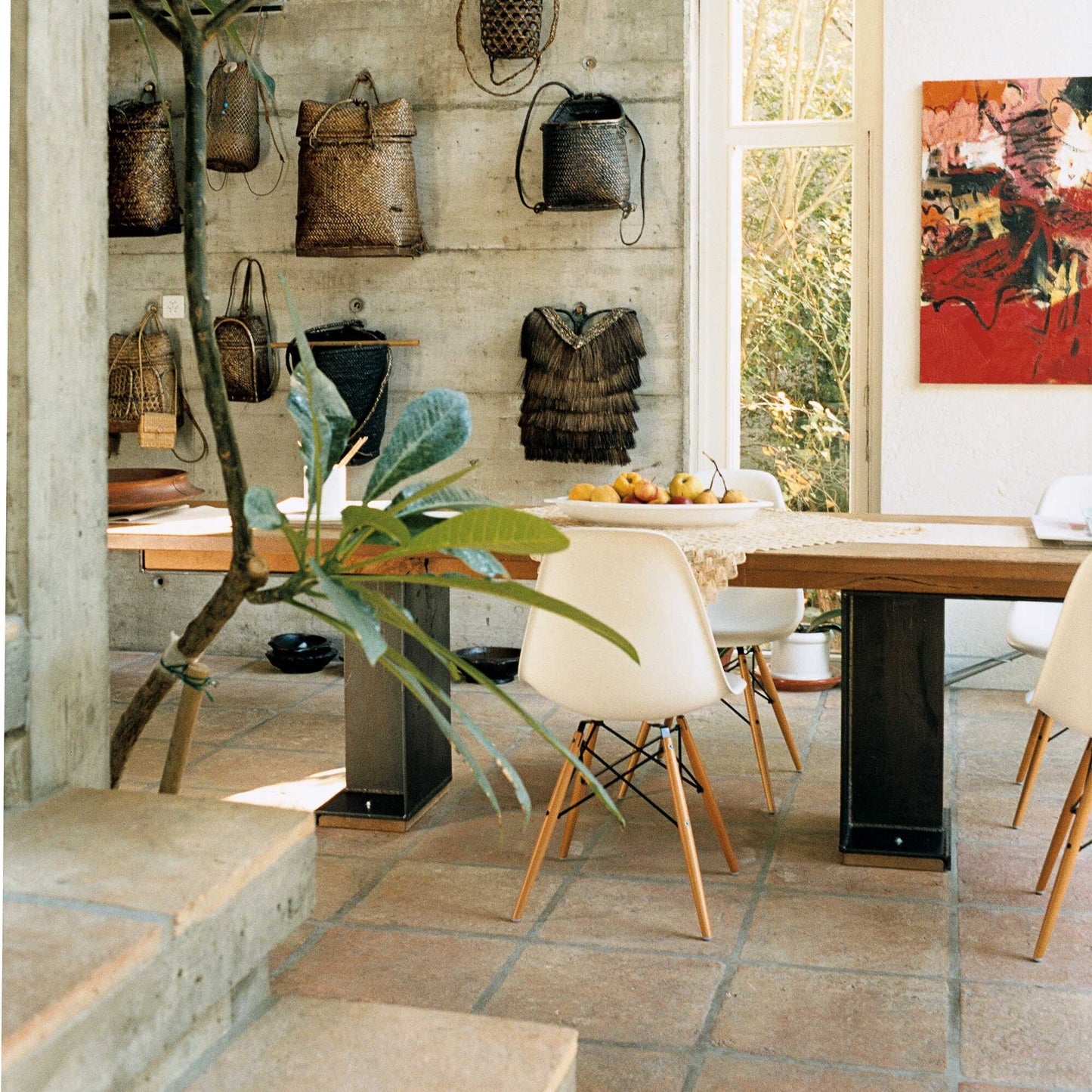 Eames Plastic Side Chair DSW RE Ahorn gelblich Weiß