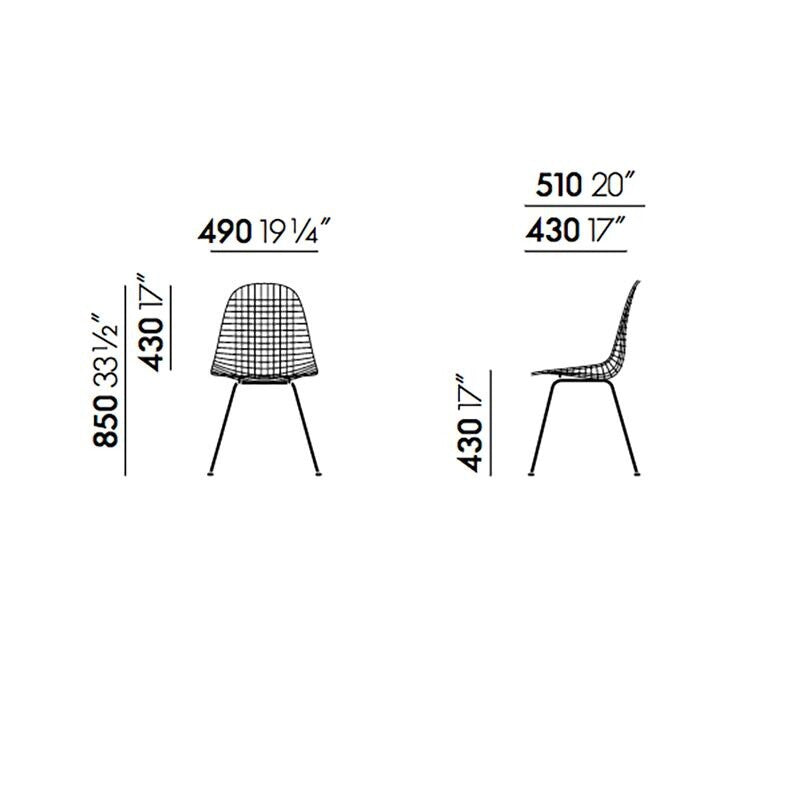 Wire Chair DKX-5 Stuhl Schwarz