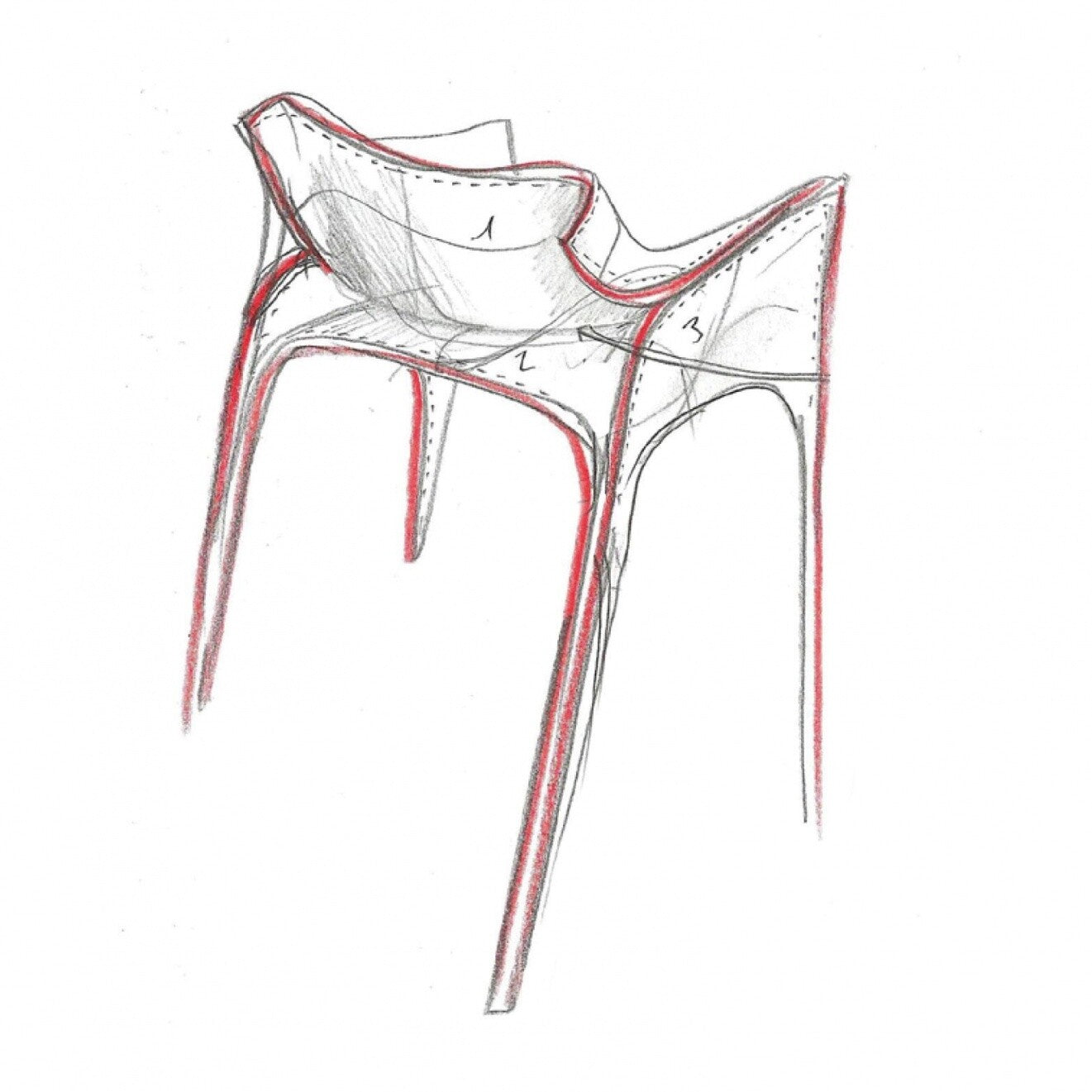 Pedrera Armlehnstuhl 4er Set Weiß