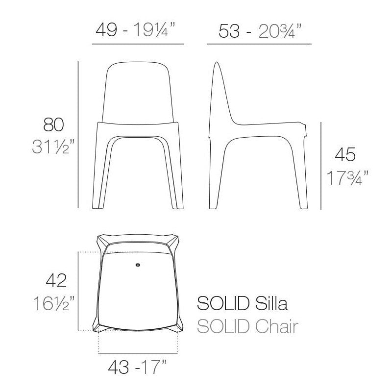 Solid Stuhl 4er Set Schwarz