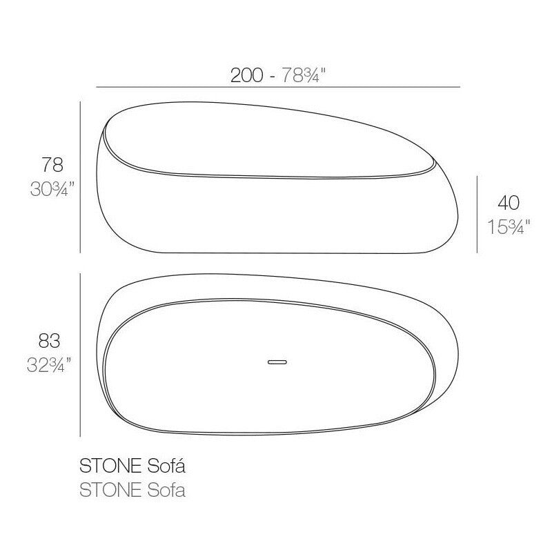 Stone Sofa Schwarz