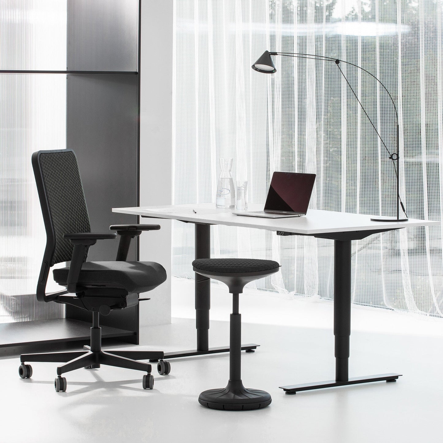 W-Life E-Table Schreibtisch höhenverstellbar 180x80cm Schwarz