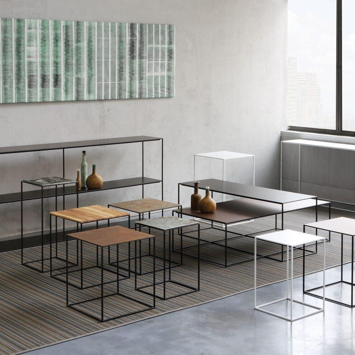 Slim Irony Beistelltisch 124x41x46cm Schwarz