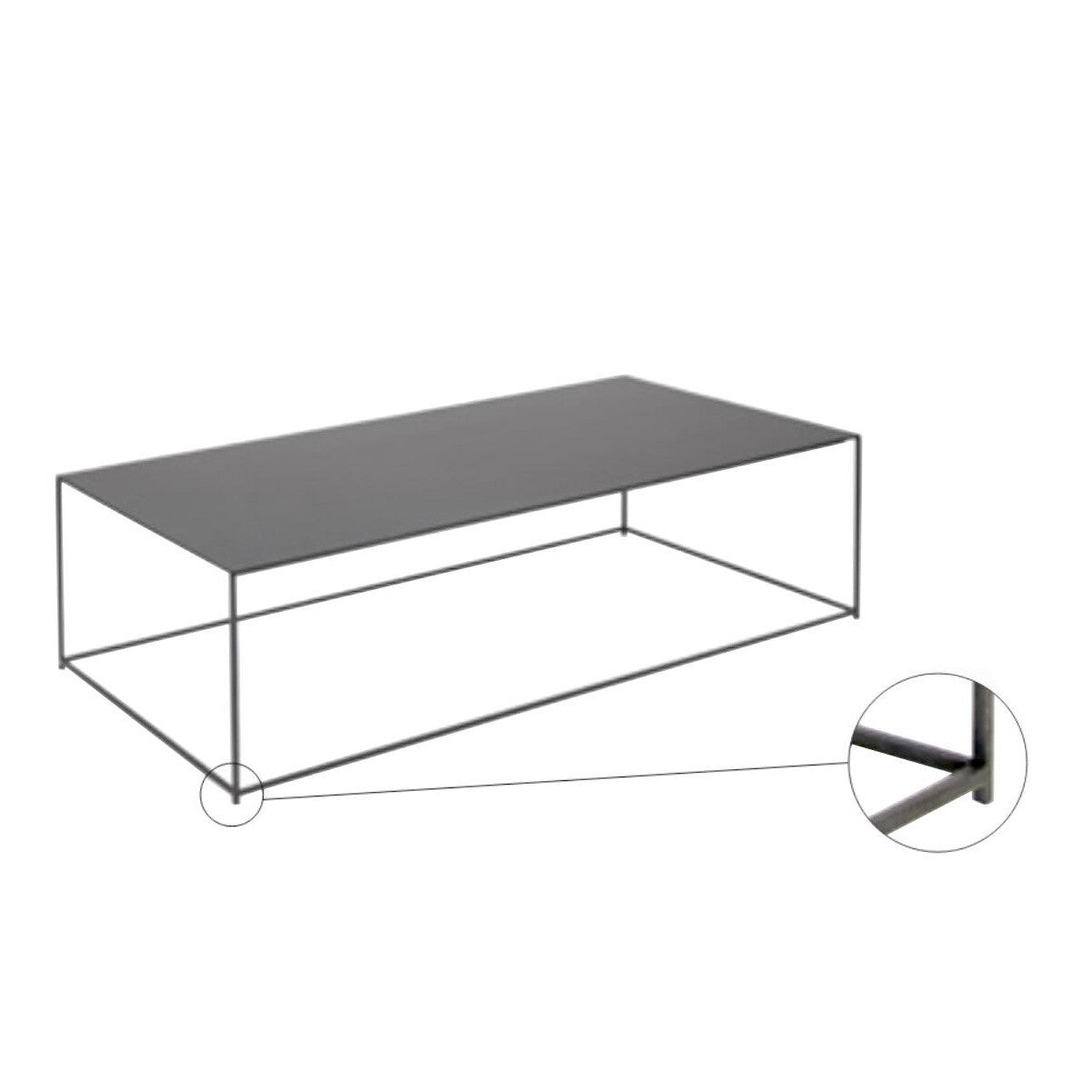 Slim Irony Beistelltisch 124x62x34cm Schwarz