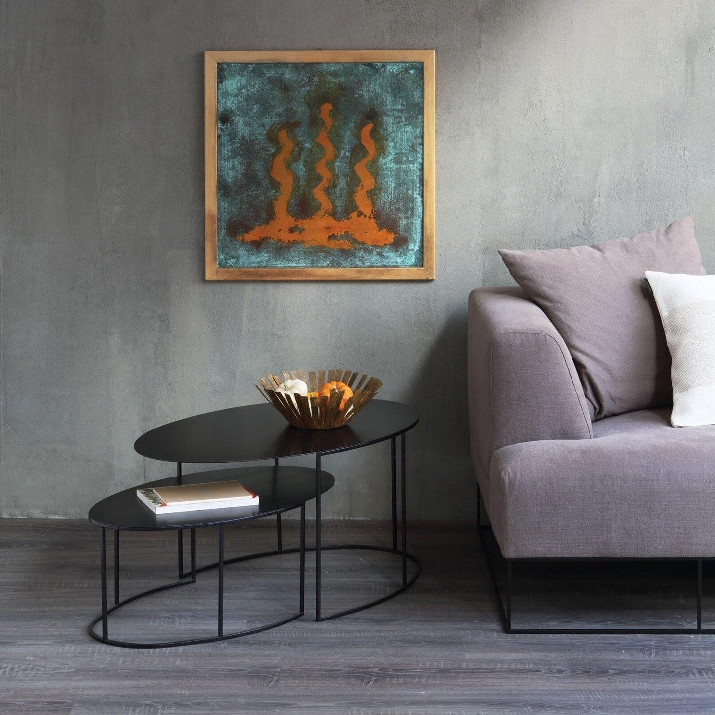 Slim Irony Oval Couchtisch Schwarz