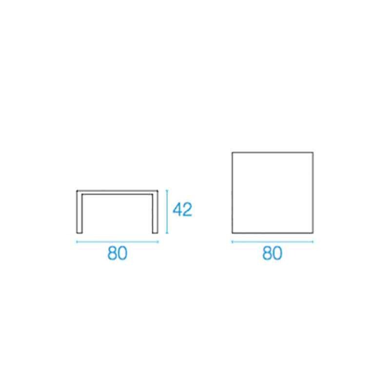 Round Garten-Beistelltisch 80x80x42cm