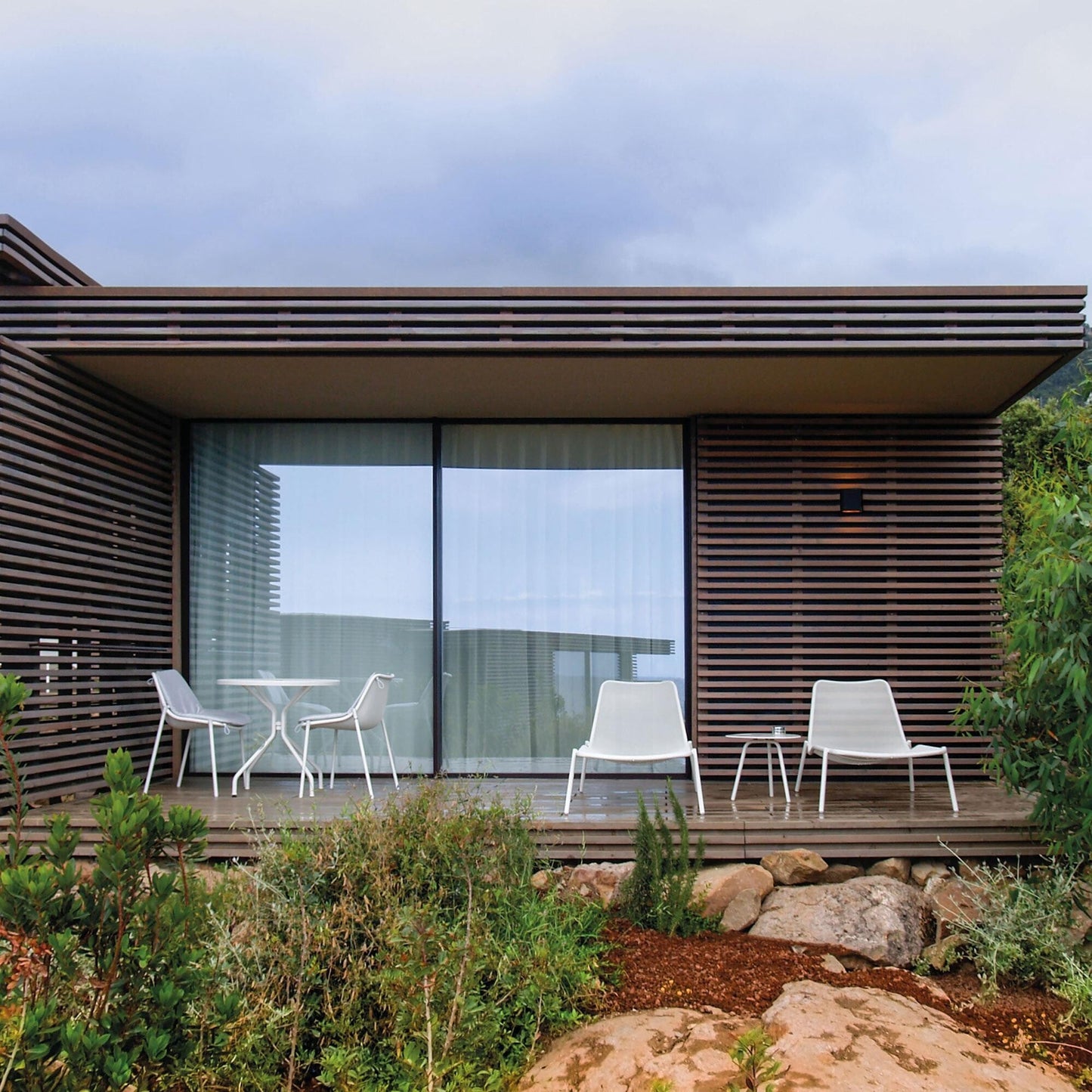 Round Gartenstuhl Schwarz