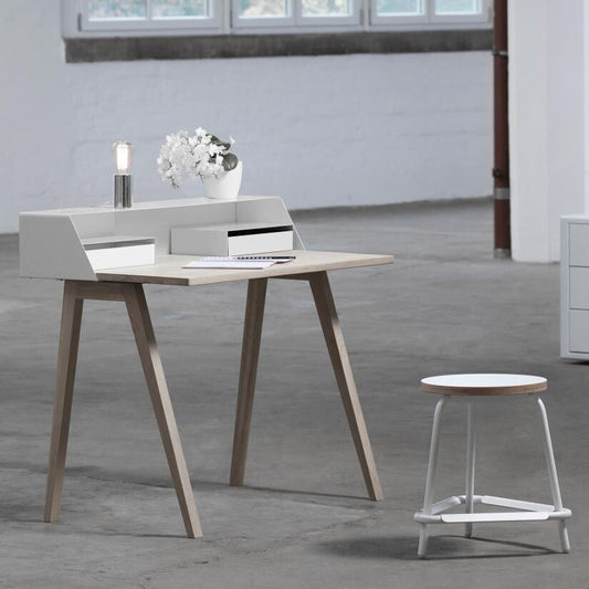 PS04 Sekretär 100x63x91,5cm Gestell Eiche Weiß