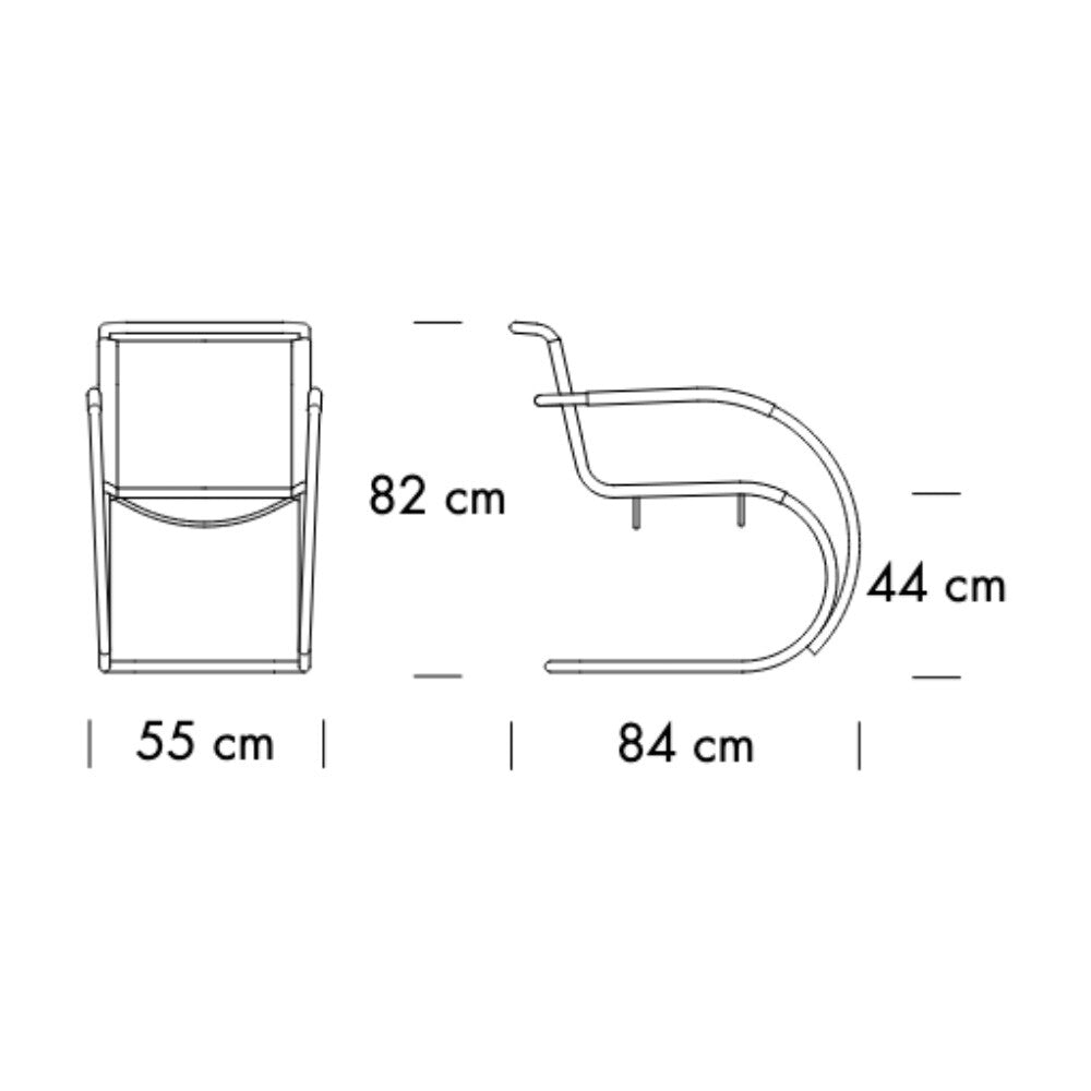 S 533 RF Freischwinger Armlehnstuhl Natur