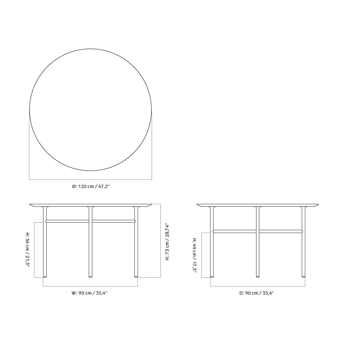Snaregade Esstisch Ø 120cm Schwarz