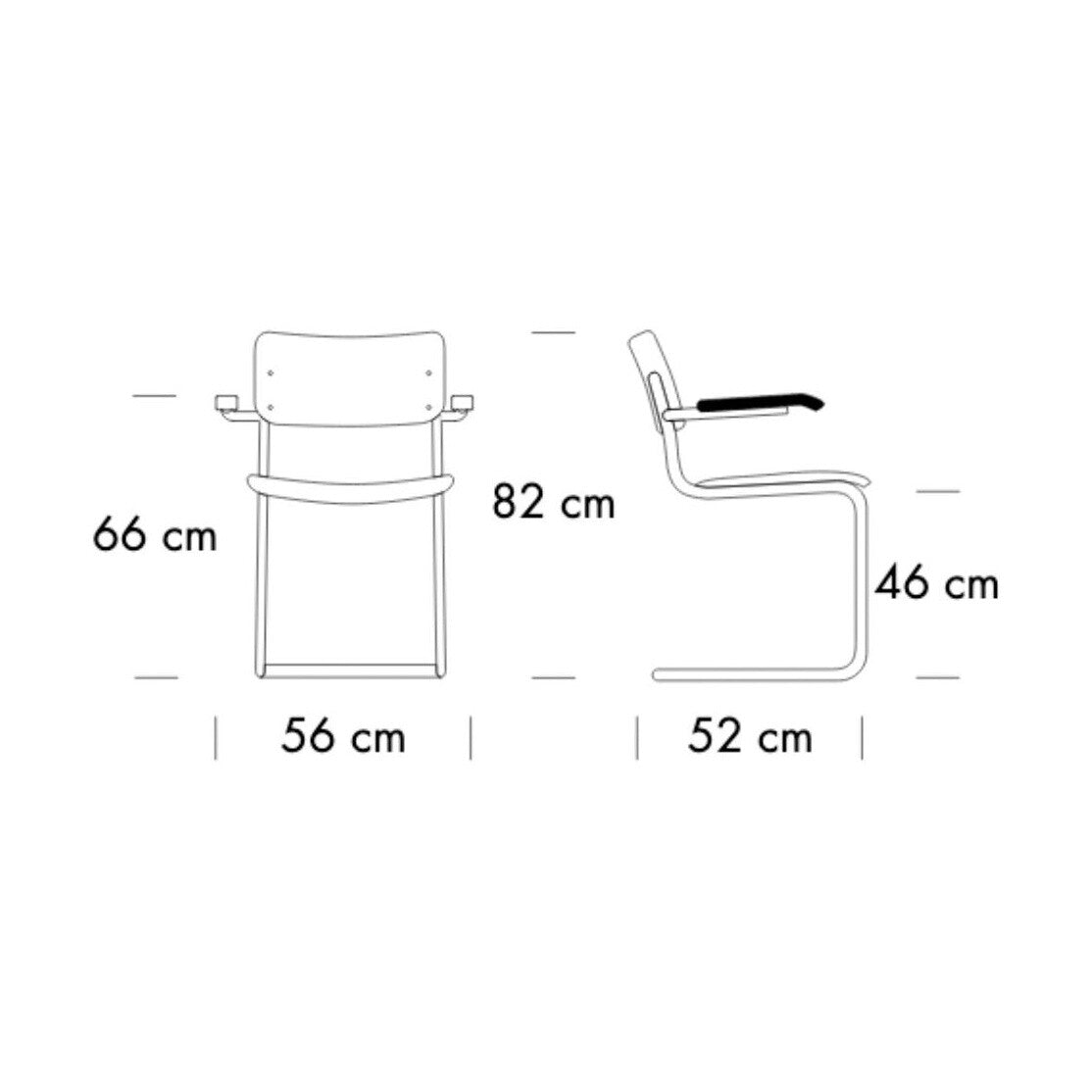 S 43 F Freischwinger Armlehnstuhl Weiß