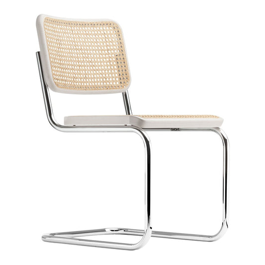 S 32 V Freischwinger Stuhl mit Rohrgeflecht Natur