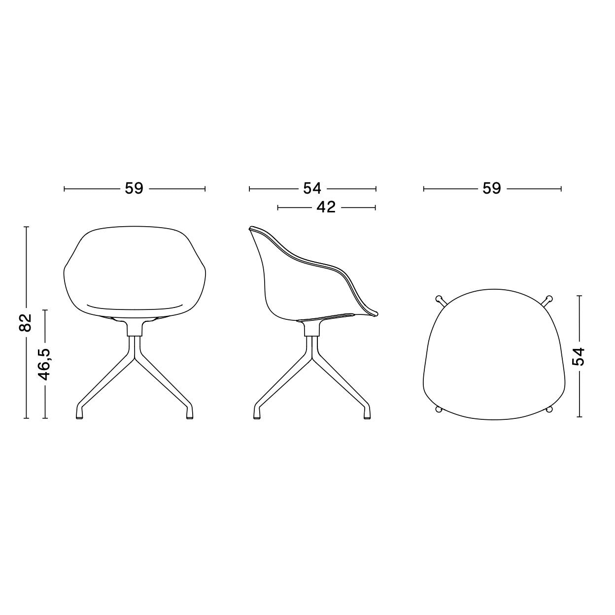 About a Chair AAC 221 Drehstuhl Gestell schwarz Schwarz