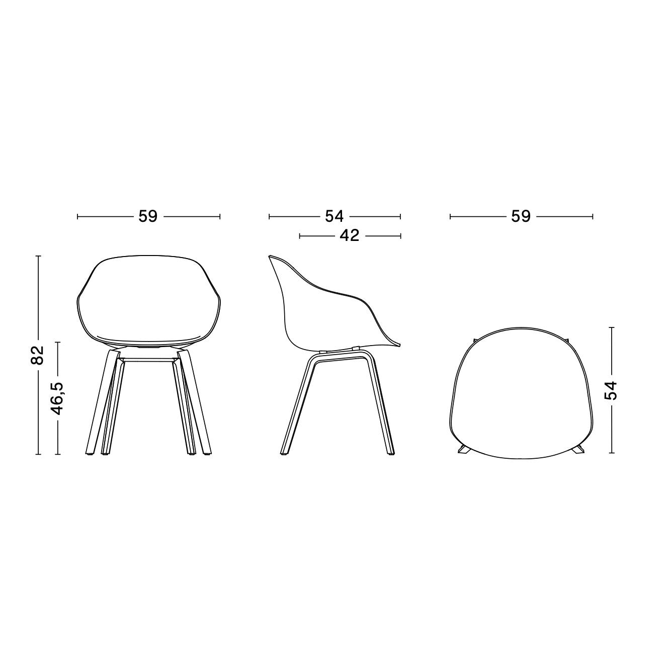About a Chair AAC 222 2.0 Armlehnstuhl Eiche geseift Weiß