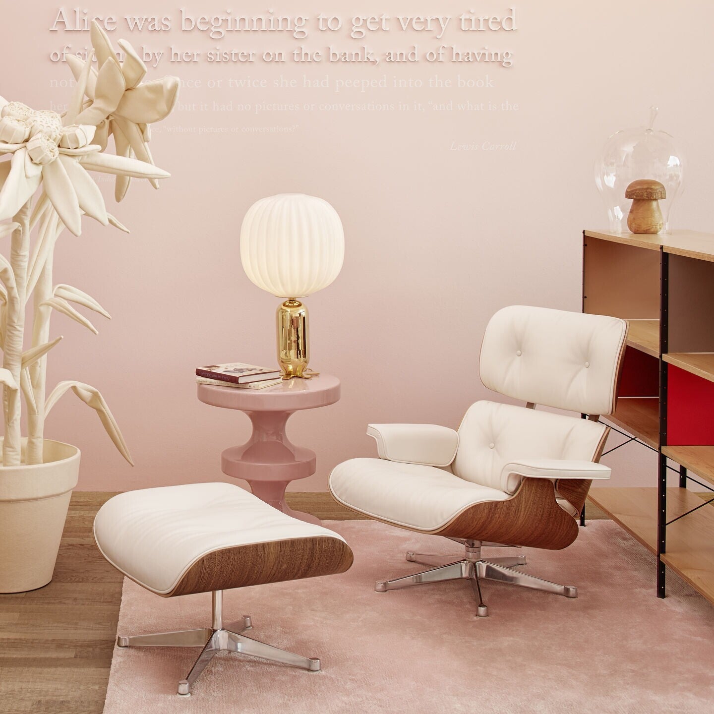 Eames Lounge Chair Ottoman Weiß