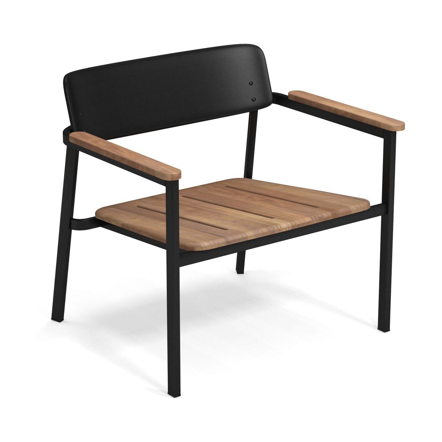 Shine Lounge Gartenarmlehnstuhl Teak Schwarz