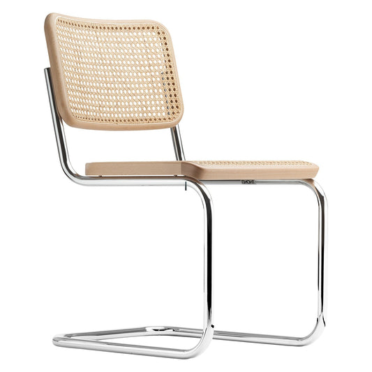 S 32 V Freischwinger Stuhl mit Rohrgeflecht Natur