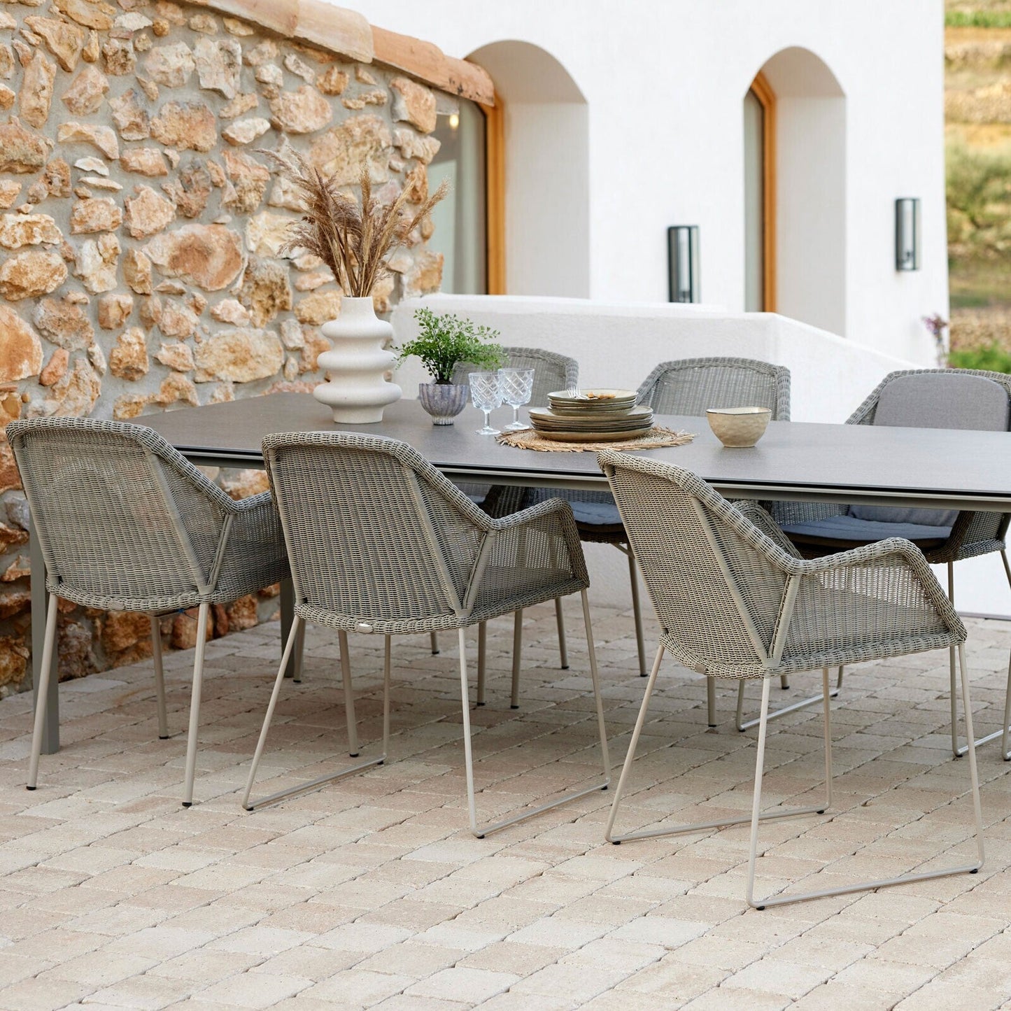 Breeze Gartenarmlehnstuhl mit Kufen Taupe