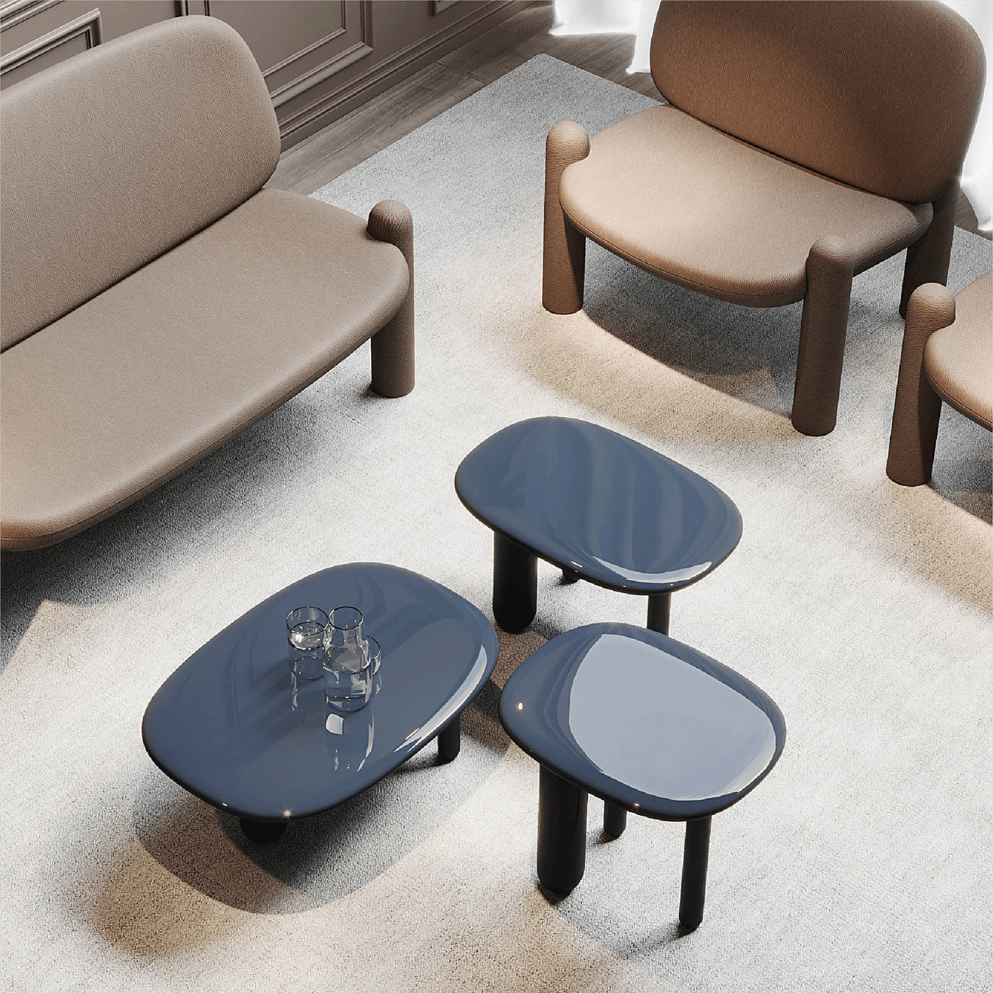 Tottori Beistelltisch H 30cm mit 3 Beinen
