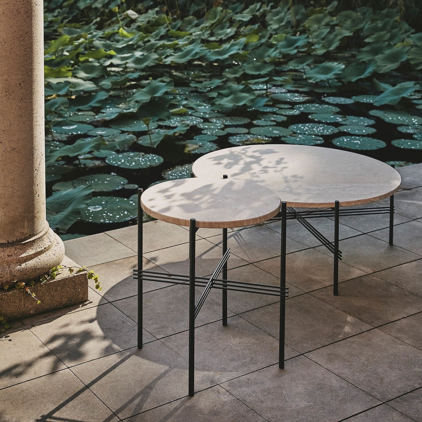 TS Outdoor Beistelltisch Ø40cm Schwarz