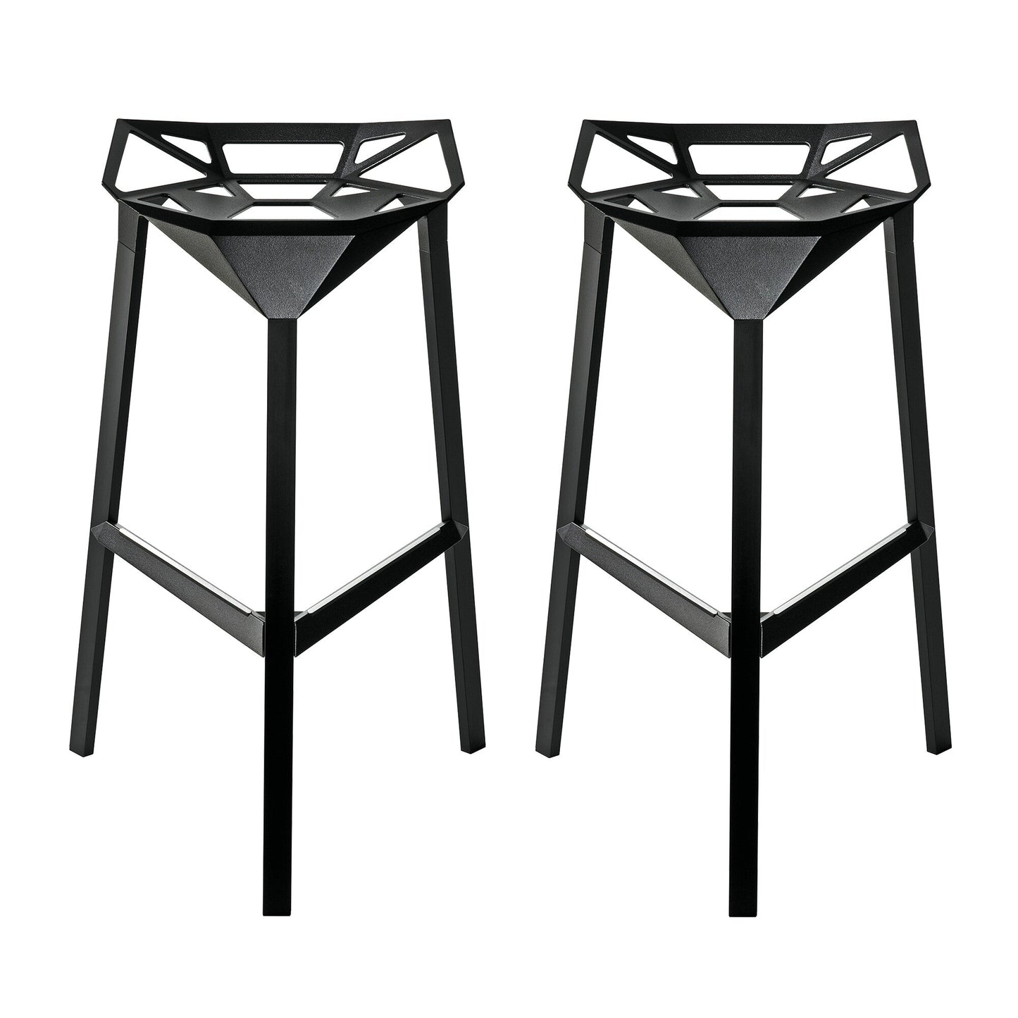 Stool One Hocker H 74cm 2er Set Schwarz