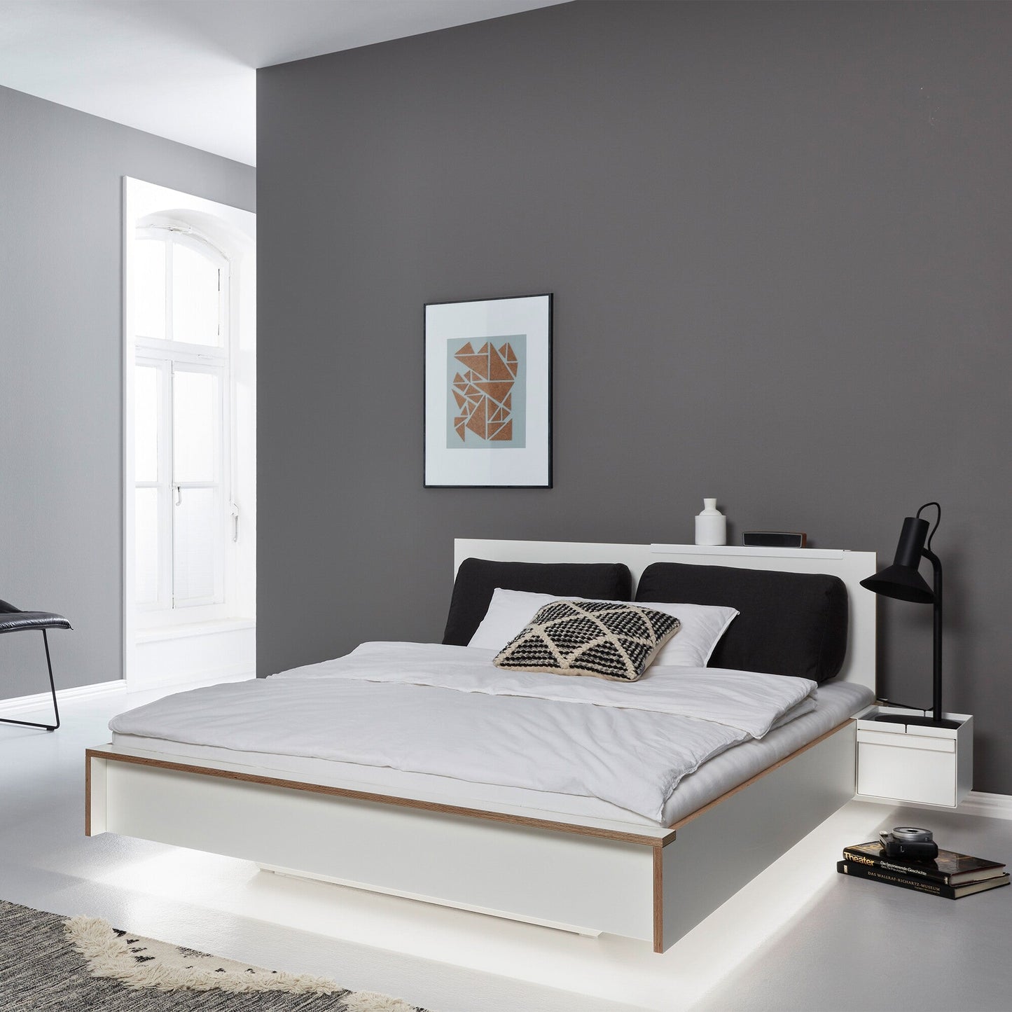 Flai Doppelbett Komforthöhe 160x200cm Weiß