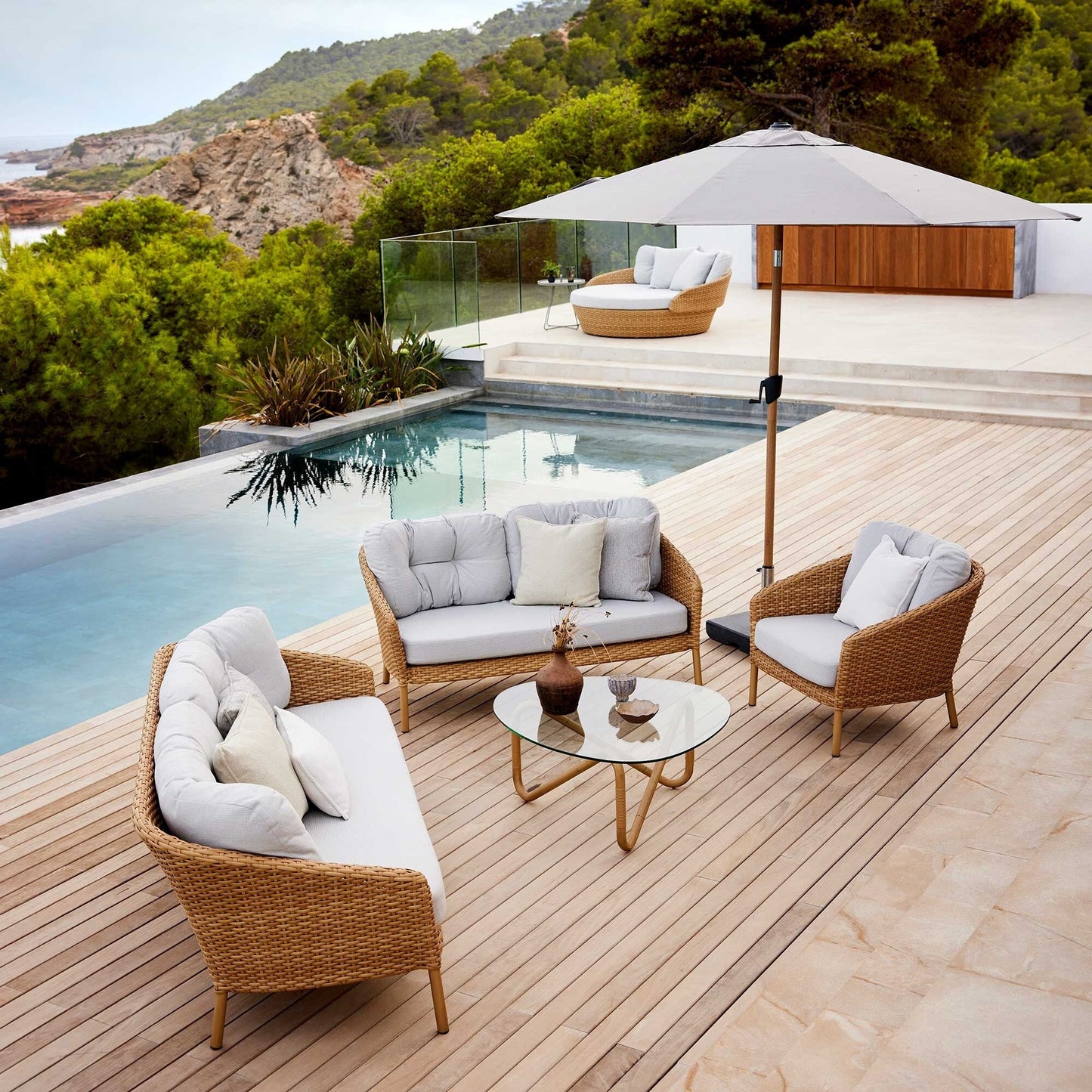 Ocean Large 2-Sitzer Outdoor Sofa Natur