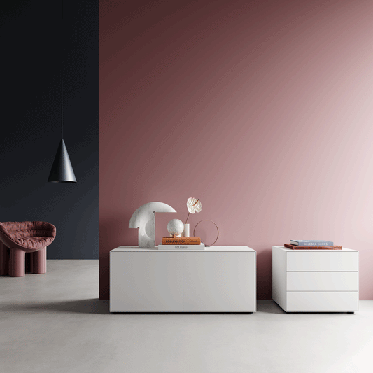 Nex Pur Box Nachttisch mit 3 Schubladen 60x50x48cm Weiß