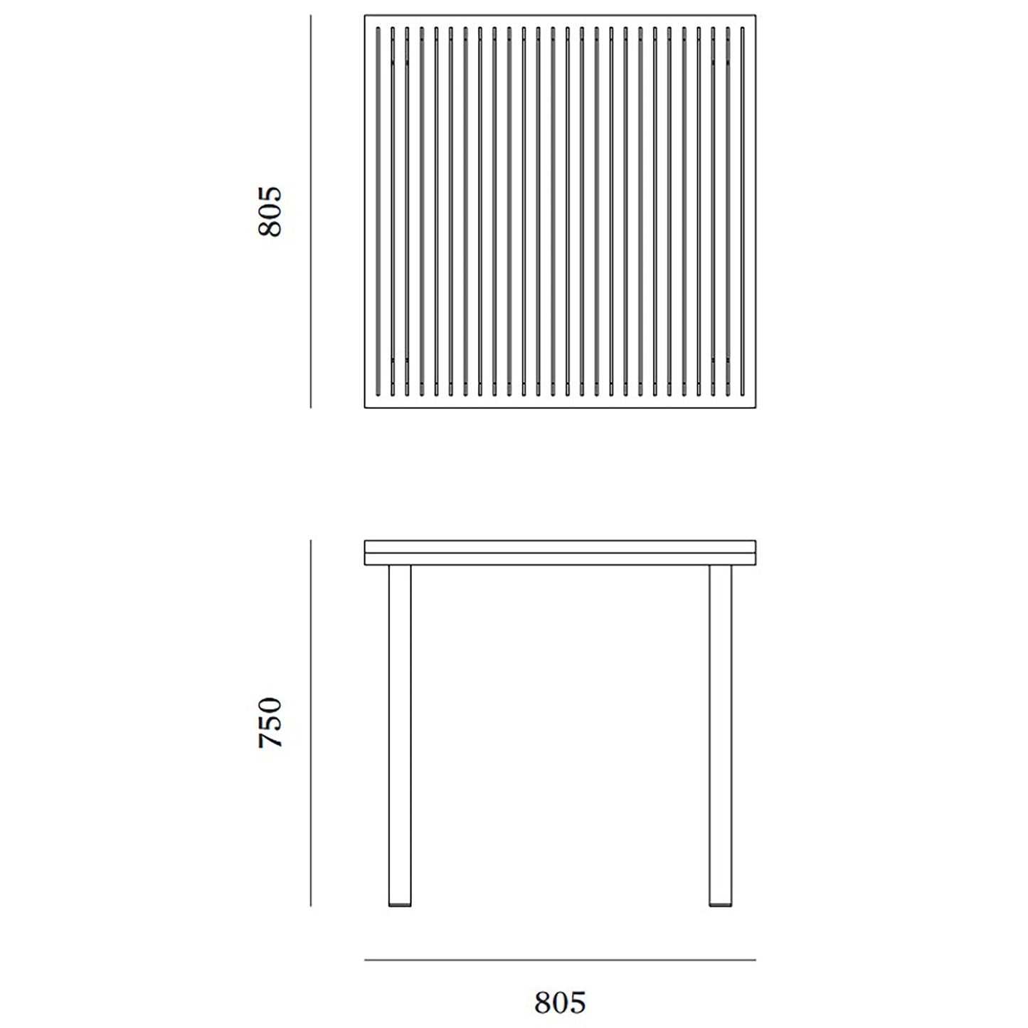 19 Outdoors Esstisch 80,5x80,5cm