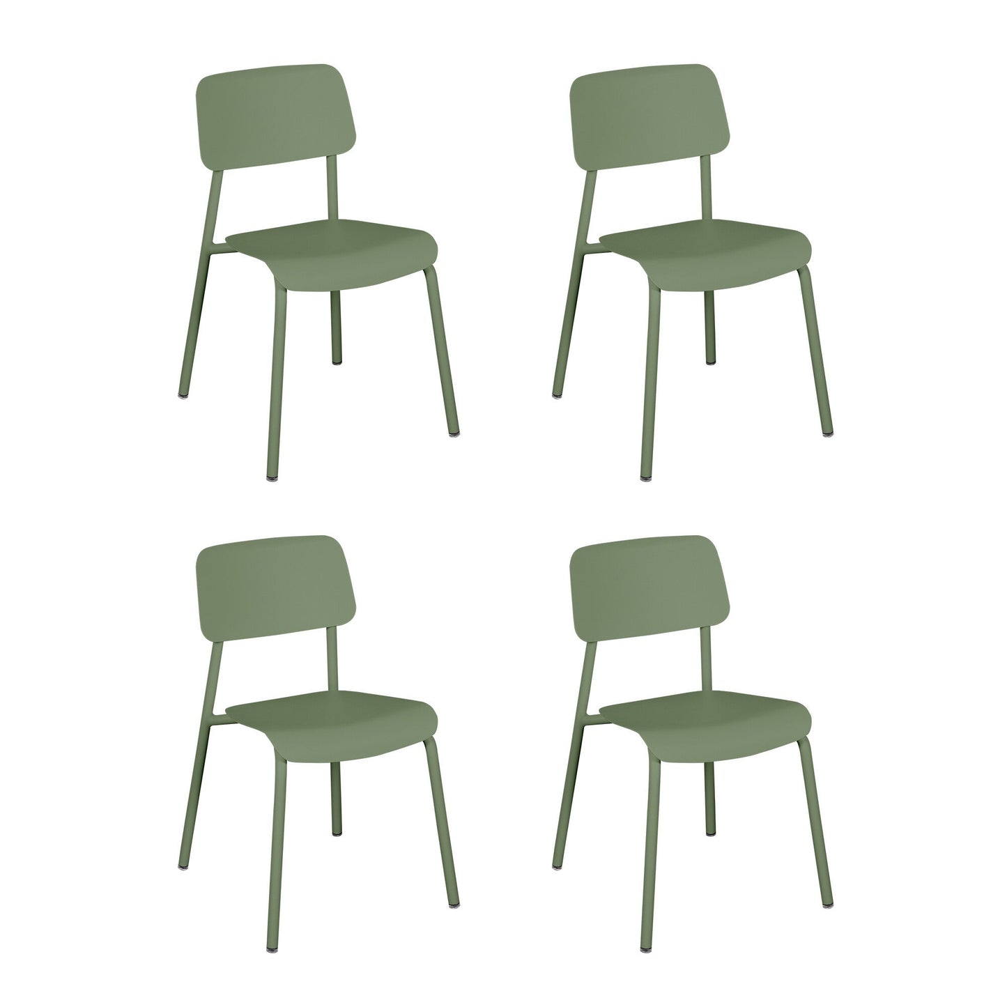 Studie Gartenstuhl 4er Set Schwarz