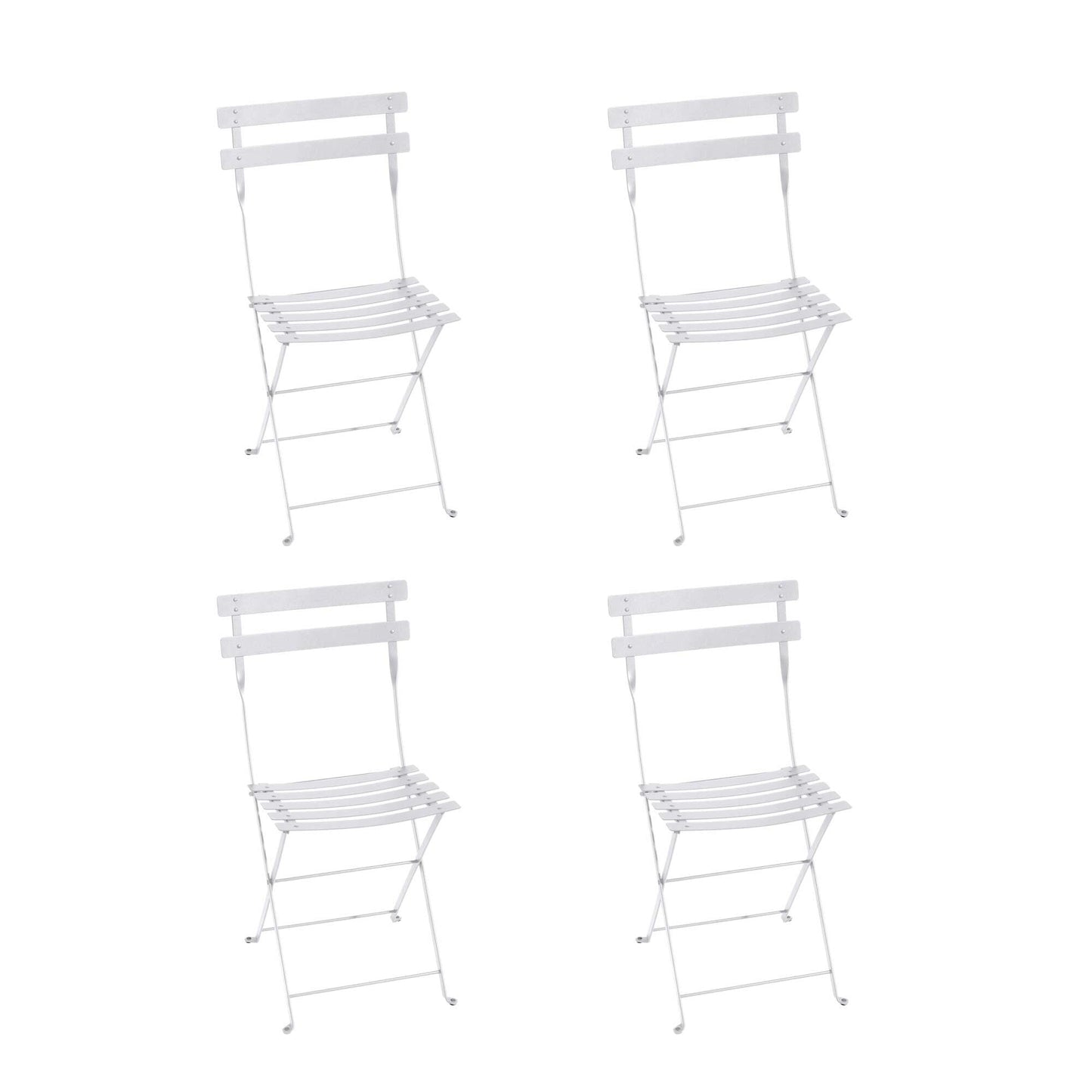 Bistro Metall Klappstuhl 4er Set Weiß