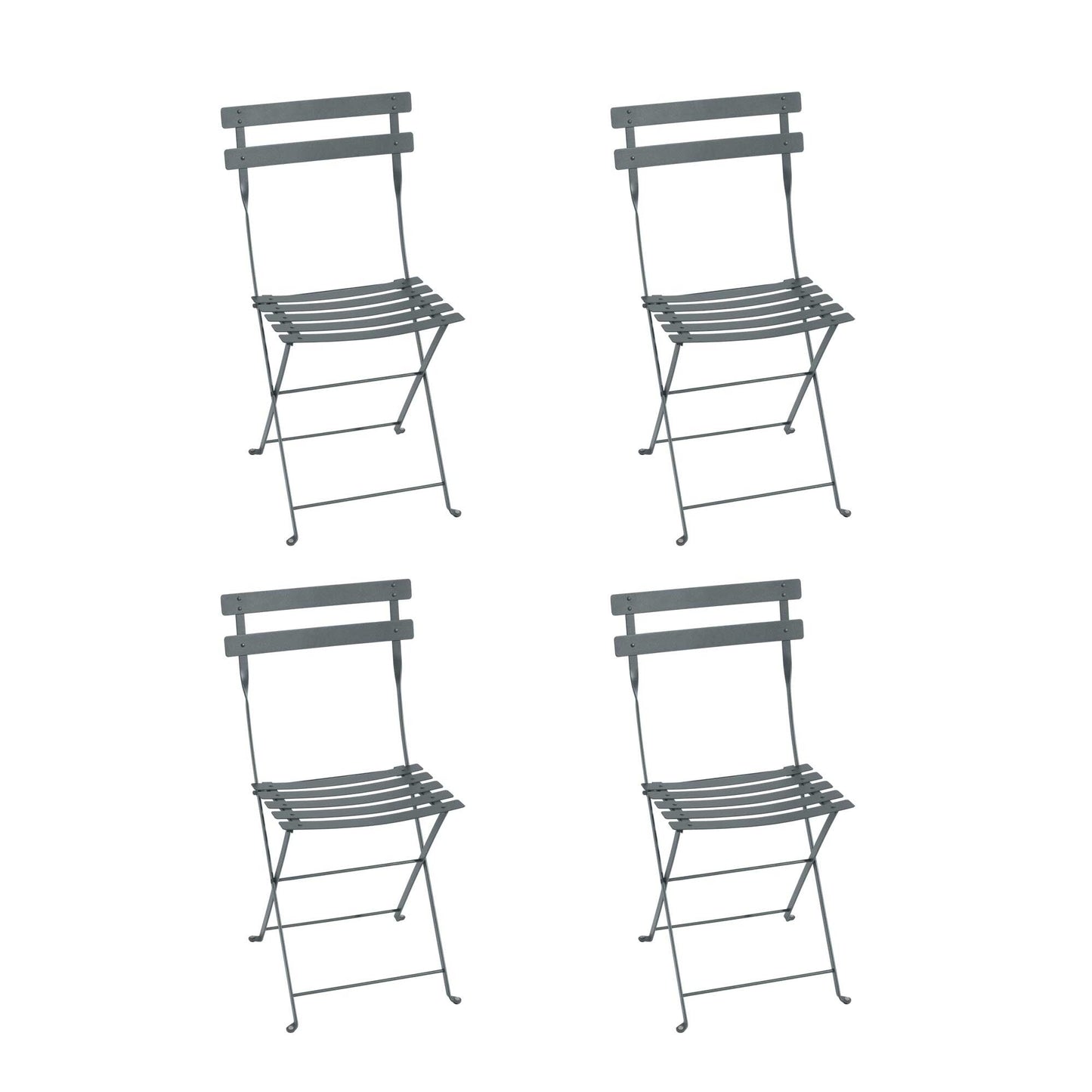 Bistro Metall Klappstuhl 4er Set Gewittergrau