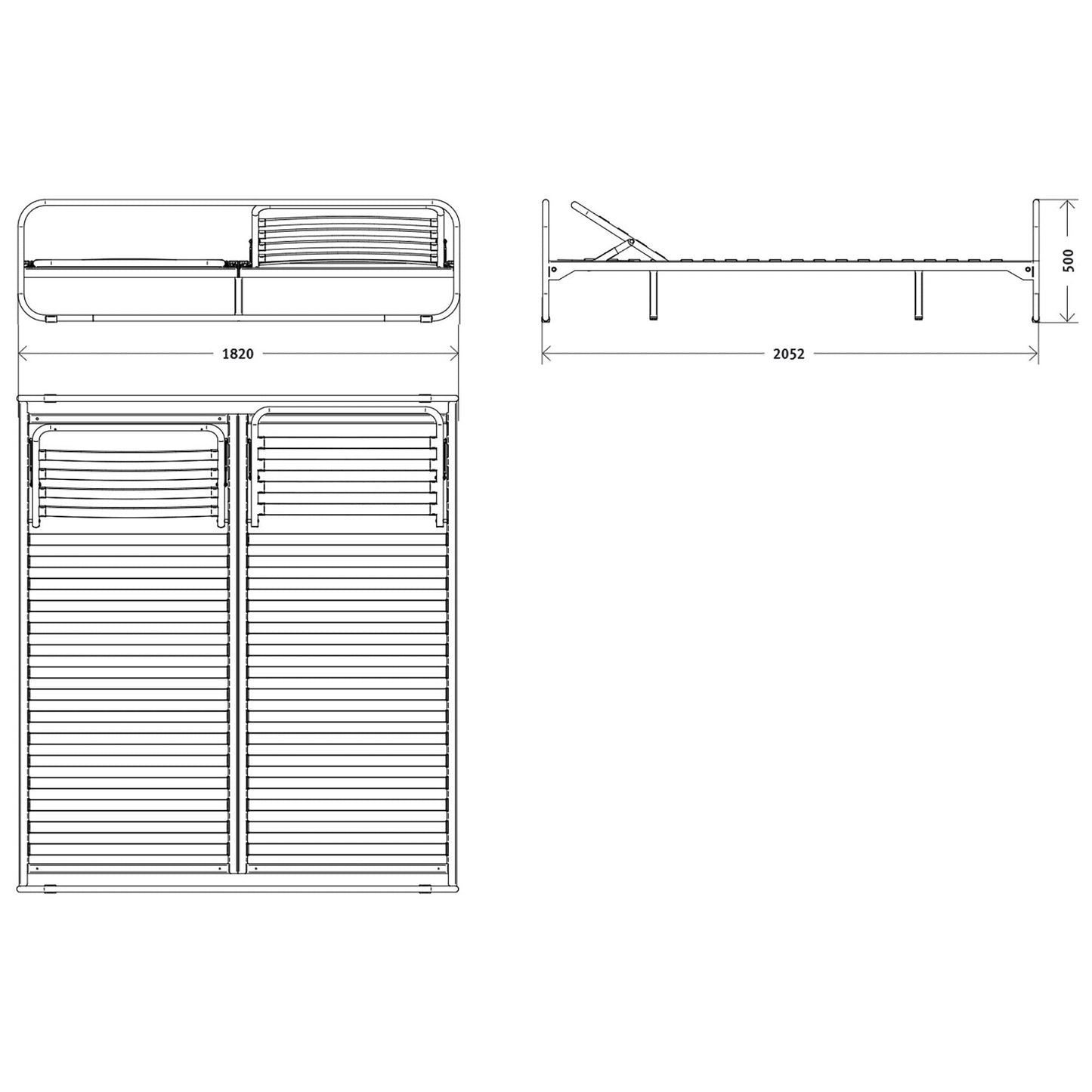 Roth Modell 455 Doppelbett 182x205cm Schwarz