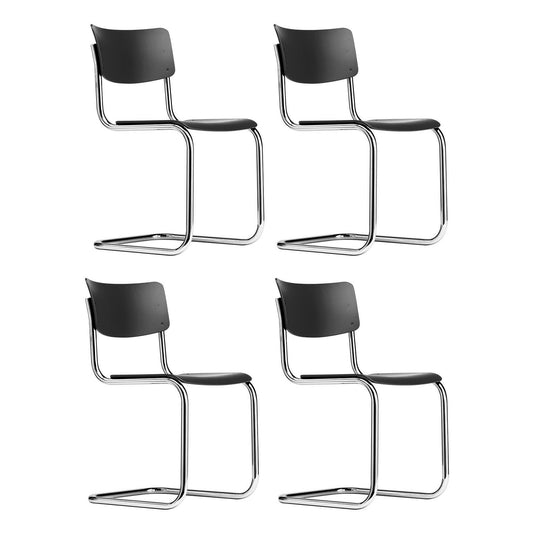 S 43 Freischwinger Stuhl 4er Set Schwarz
