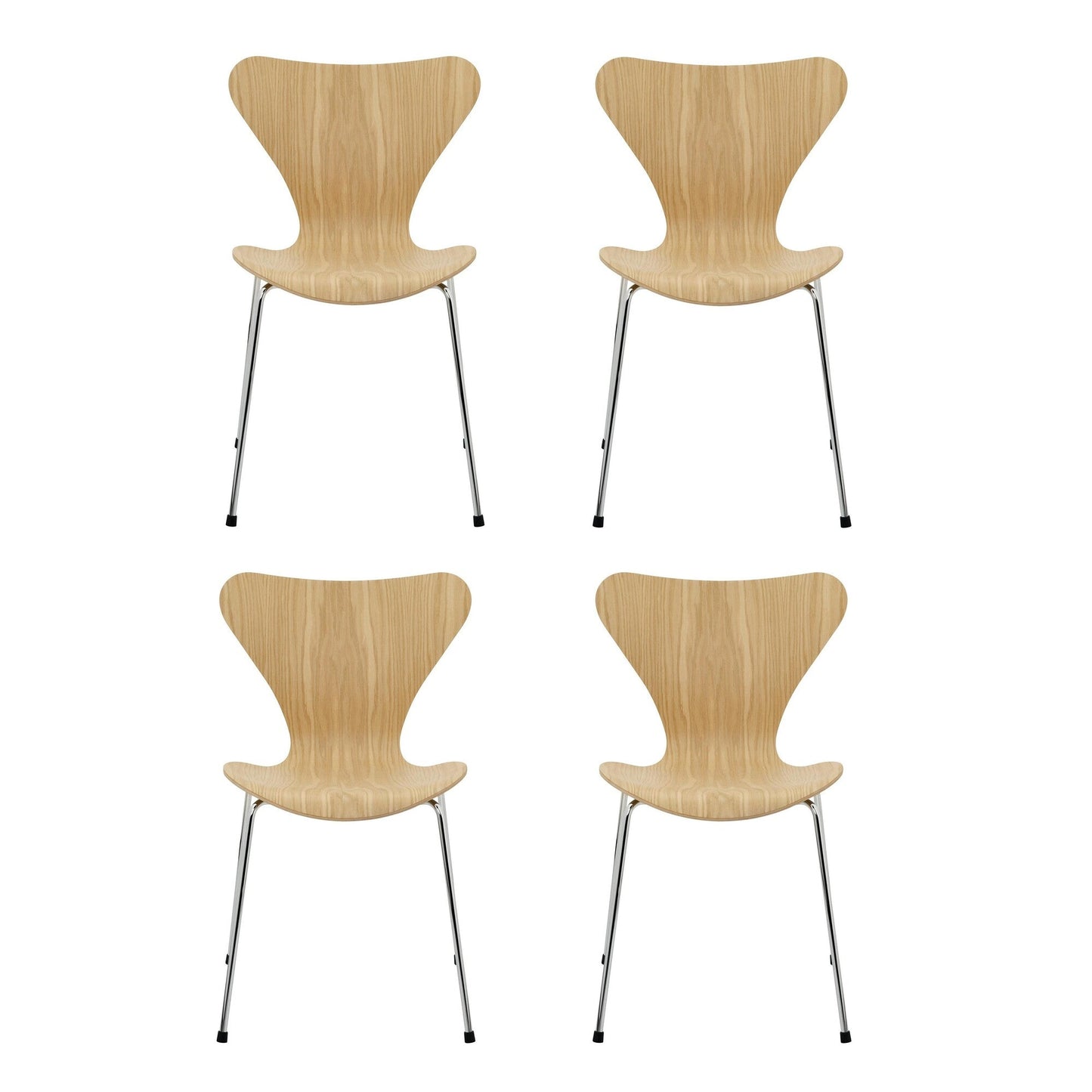 Serie 7™ Stuhl Naturfurnier 4er Set Natur