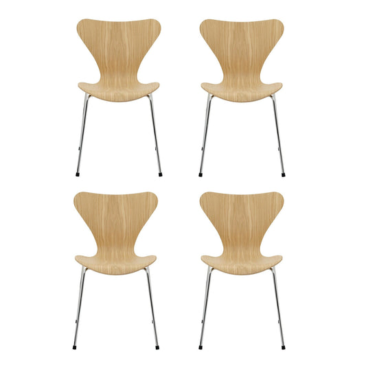 Serie 7™ Stuhl Naturfurnier 4er Set Natur