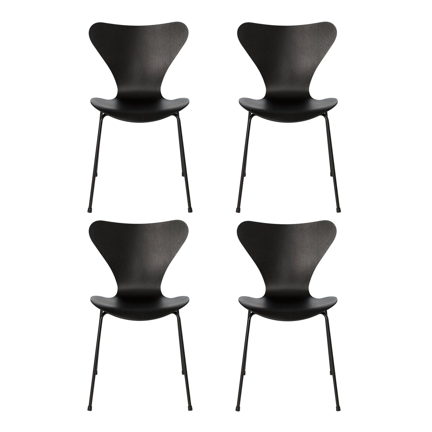 Serie 7™ Stuhl gefärbte Esche Monochrom 4er Set Schwarz