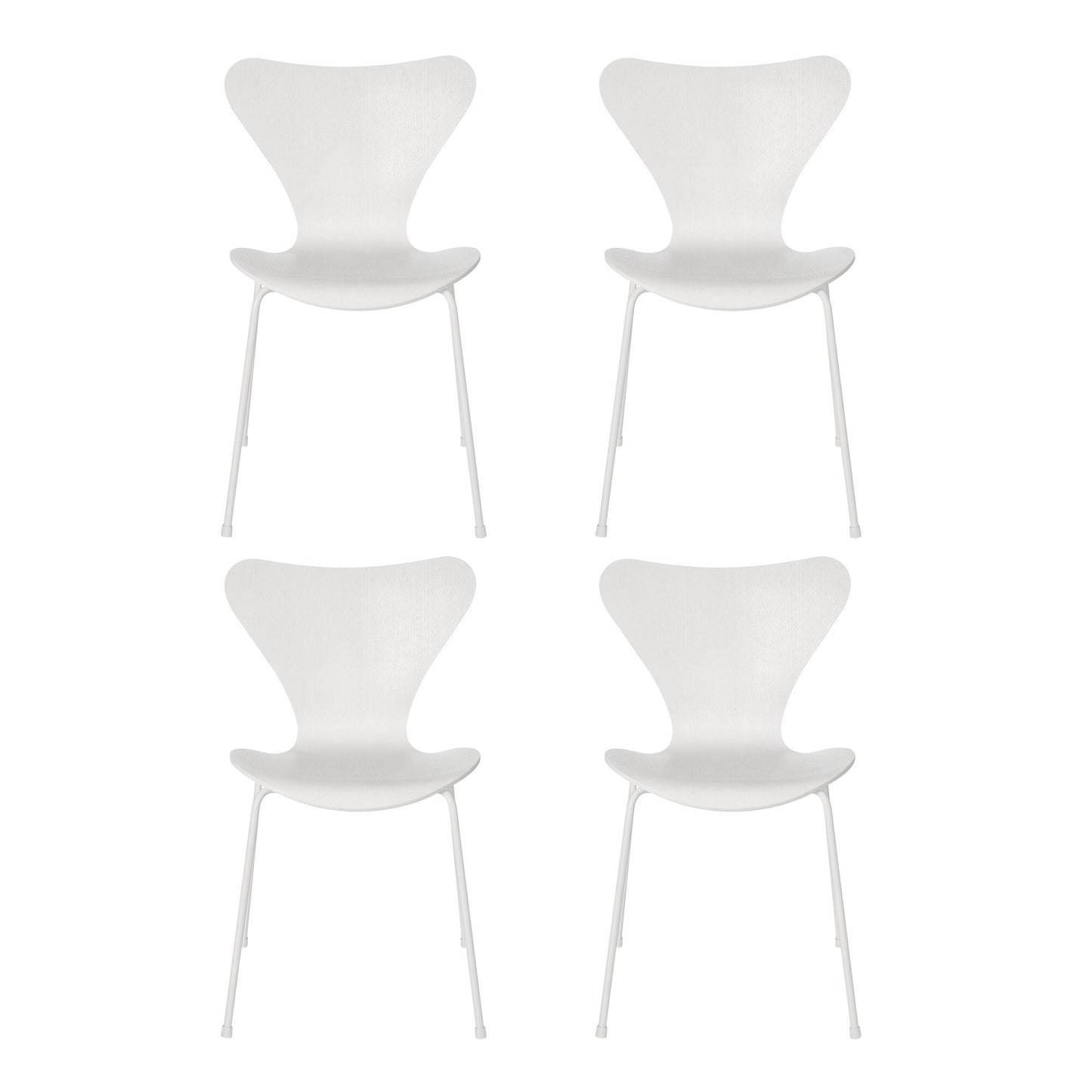 Serie 7™ Stuhl gefärbte Esche Monochrom 4er Set Weiß