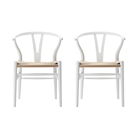 CH24 Soft Wishbone Chair Gestell Buche 2er Set Weiß