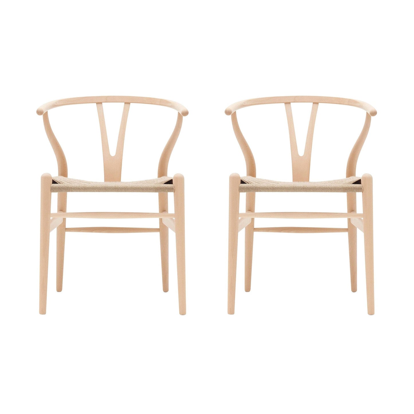CH24 Wishbone Chair Gestell Buche 2er Set Natur