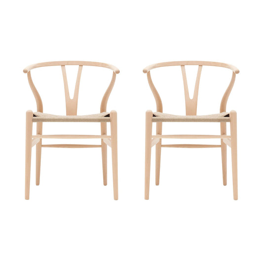 CH24 Wishbone Chair Gestell Buche 2er Set Natur