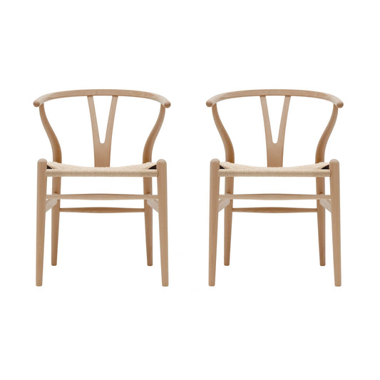CH24 Wishbone Chair Gestell Buche 2er Set Natur