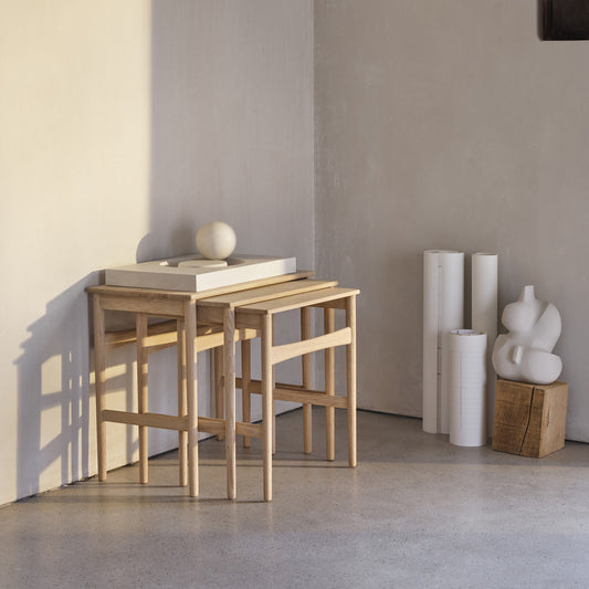 CH004 Nesting Tables 3er Set Weiß